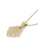 Collier pendentif Hamsa en or jaune 14 carats avec diamants blancs