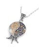 Rafael Jewelry Pendentif grenade en argent sterling et or 9 carats avec amet