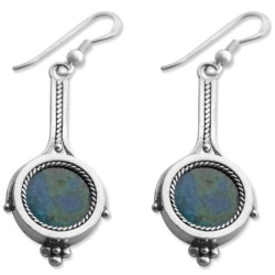 Rafael Jewelry Deluxe Sterling Silver and Eilat Stone Long Earrings