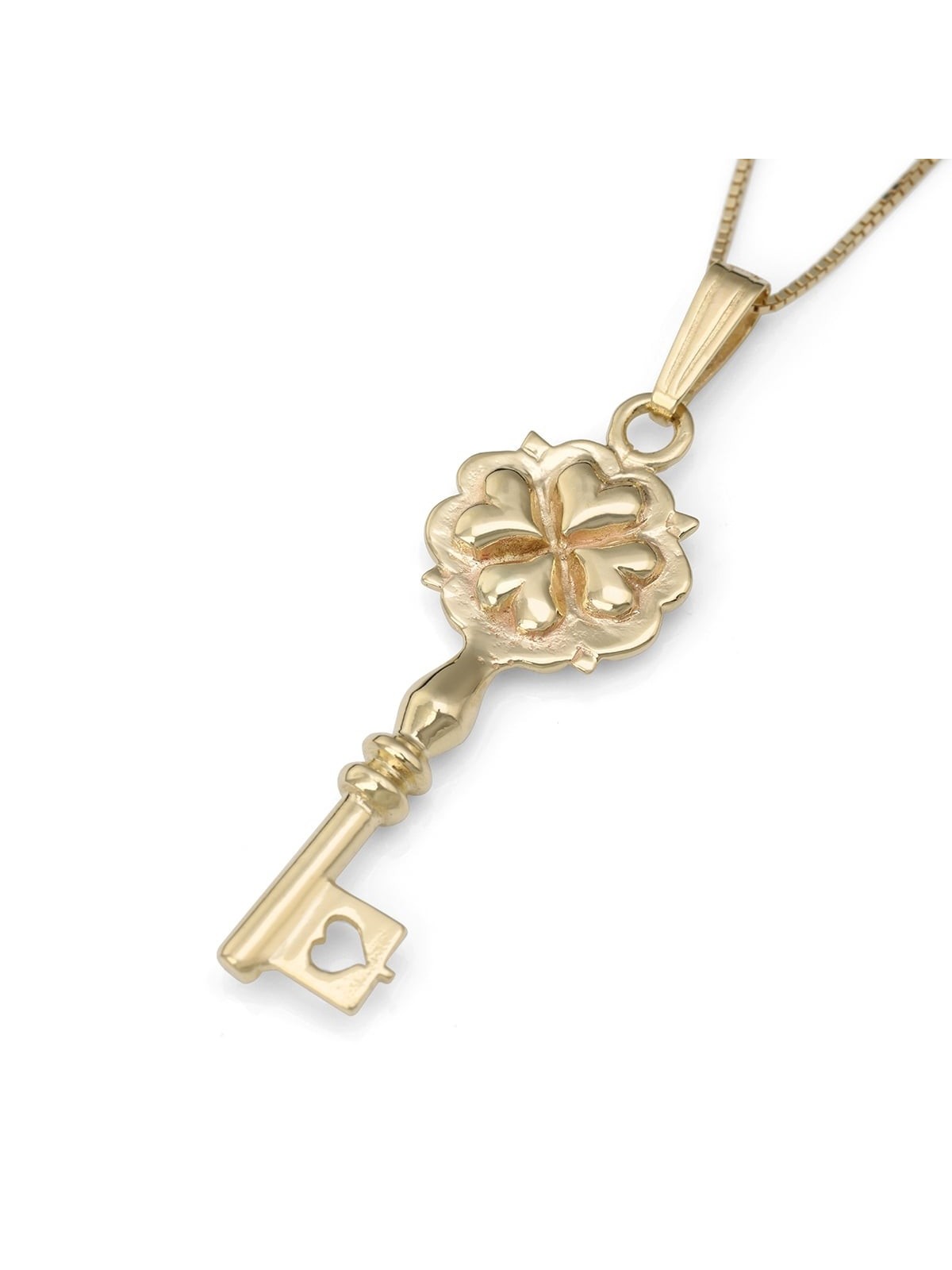 Exclusive 14K Gold Heart Key Pendant