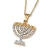 Anbinder Jewelry 14K Yellow Gold Diamond-Accented Menorah Pendant With