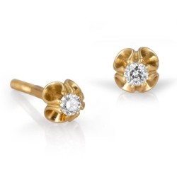 14K Gold 6-Pronged Diamond Stud Earrings (Choice of Color)