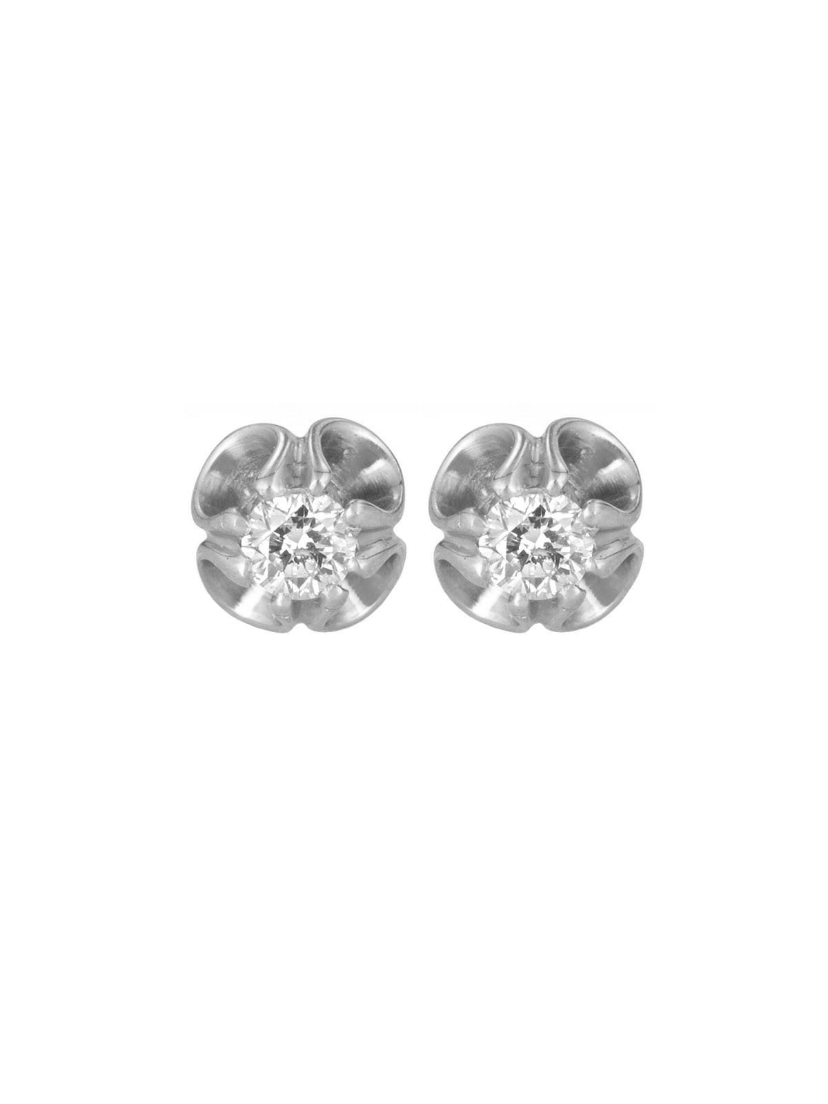 14K Gold 6-Pronged Diamond Stud Earrings (Choice of Color)