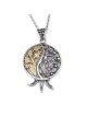 Collier de grenade en argent sterling et or 9 carats fabriqué à la main et serti de pierres précieuses