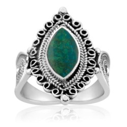 Filligree Silver & Eilat Stone Women's Ring