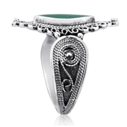 Filligree Silver & Eilat Stone Women's Ring