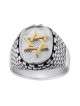 Sterling Silver and Gold Star of David and Western Wall Ring