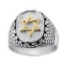 Sterling Silver and Gold Star of David and Western Wall Ring