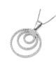 Collier à pendentif en or blanc 14 carats avec cercles rehaussés de diamants
