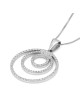 Collier à pendentif en or blanc 14 carats avec cercles rehaussés de diamants