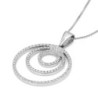 Diamond-Accented Circles 14K White Gold Pendant Necklace