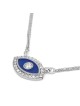 Collier à pendentif Evil Eye en or blanc 14 carats rehaussé de diamants