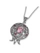 Rafael Jewelry Pendentif en filigrane de grenade en argent sterling avec rubis