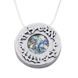 Silver and Roman Glass Circle Necklace - Beloved