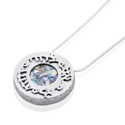 Silver and Roman Glass Circle Necklace - Beloved
