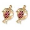 Rafael Jewelry Handcrafted 14K Yellow Gold Pomegranate Earrings With P