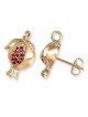 Rafael Jewelry Handcrafted 14K Yellow Gold Pomegranate Earrings With P