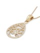 Collier pendentif en filigrane orné en or 14 carats (choix de couleurs)