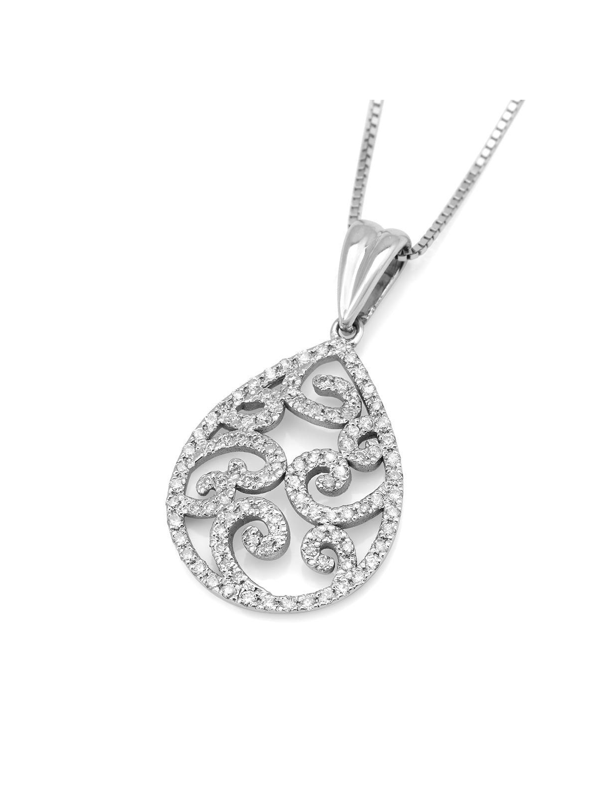 Collier pendentif en filigrane orné en or 14 carats (choix de couleurs)