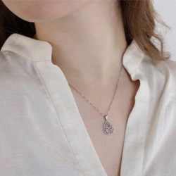 Ornate Filigree 14K Gold Pendant Necklace (Choice of Colors)