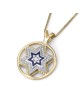 Collier pendentif diamant étoile de David de luxe en or 14 carats