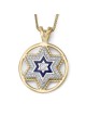 Collier pendentif diamant étoile de David de luxe en or 14 carats