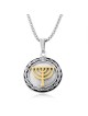 Gold and Silver Menorah Necklace