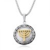 Gold and Silver Menorah Necklace