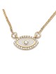 Diamond-Accented Evil Eye 14K Yellow Gold Pendant Necklace
