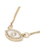 Collier pendentif mauvais œil en or jaune 14 carats rehaussé de diamants