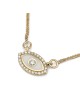Collier pendentif mauvais œil en or jaune 14 carats rehaussé de diamants
