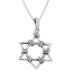 Sterling Silver Wired Star of David Necklace