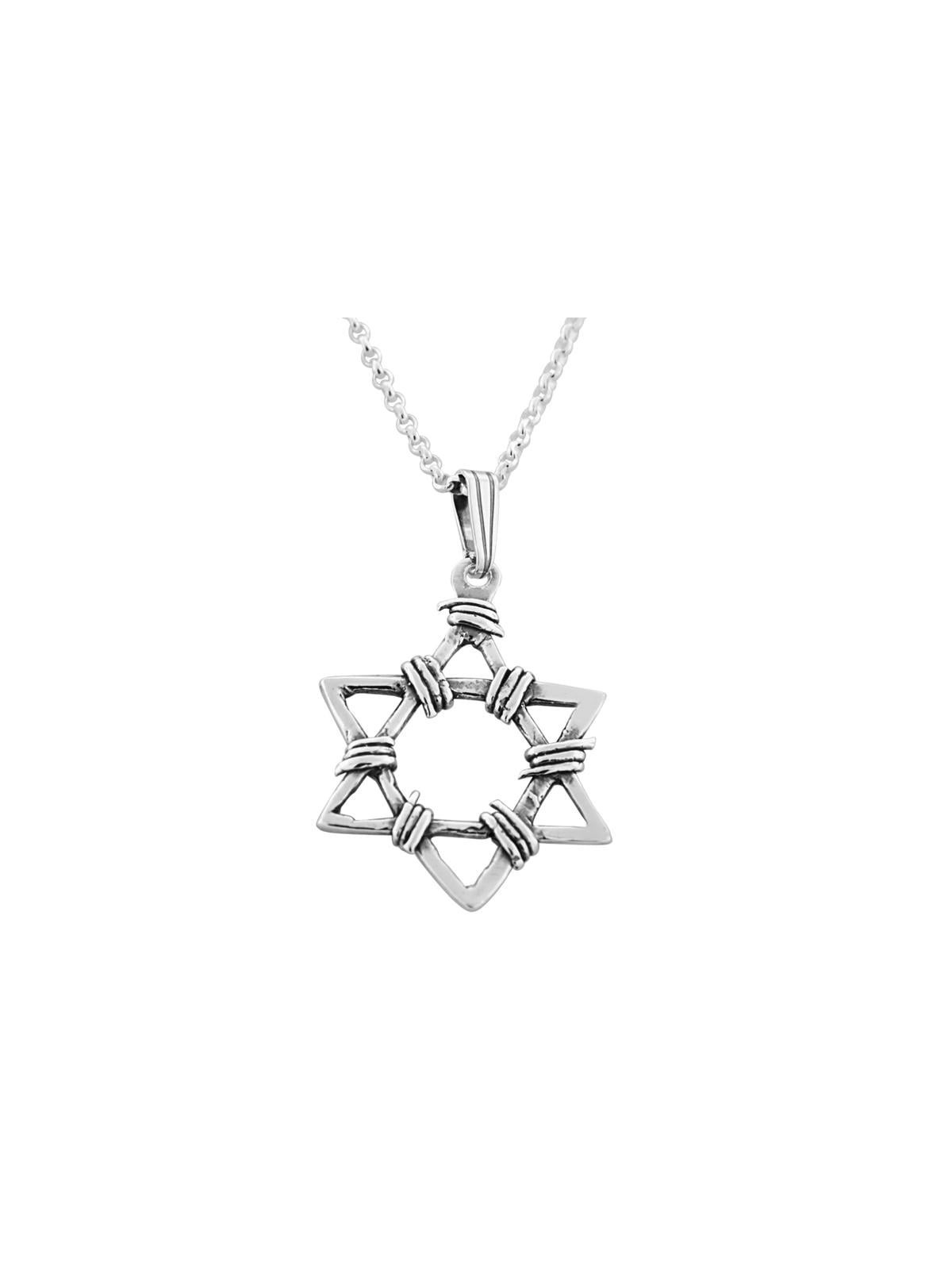 Sterling Silver Wired Star of David Necklace