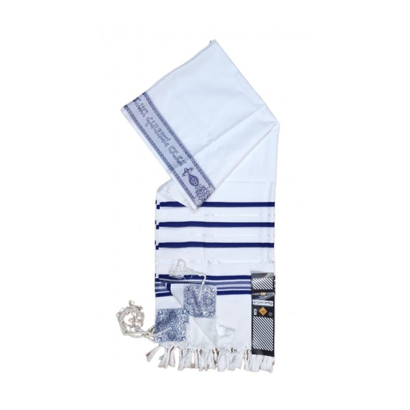 Acrylic Non Slip Tallit Textured Checke... | Traditional Prayer Shawls