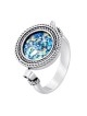 Roman Glass and Silver Circle Ring