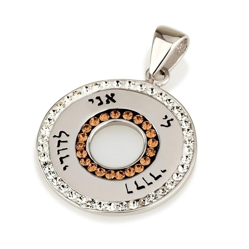 Pendentif circulaire hébreu-anglais Ani Ledodi en argent sterling 925 avec Cr