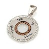 925 Sterling Silver Circular Hebrew-English Ani Ledodi Pendant with Cr
