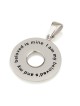 925 Sterling Silver Circular Hebrew-English Ani Ledodi Pendant with Cr