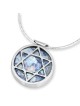 Rafael Jewelry Collier romain en verre et argent avec étoile de David