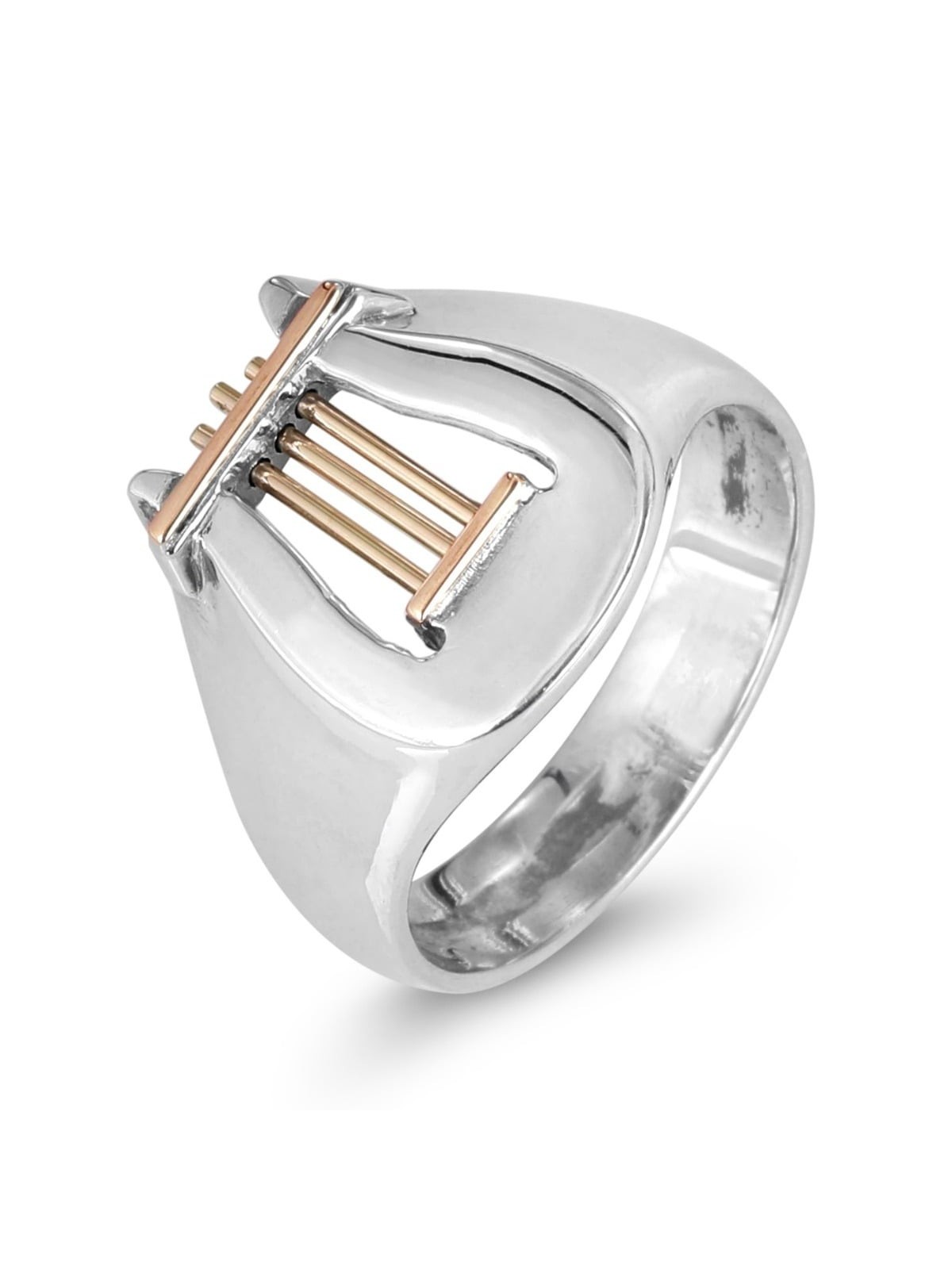 Bague harpe en argent sterling avec or rouge et jaune