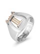 Bague harpe en argent sterling avec or rouge et jaune
