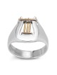 Bague harpe en argent sterling avec or rouge et jaune