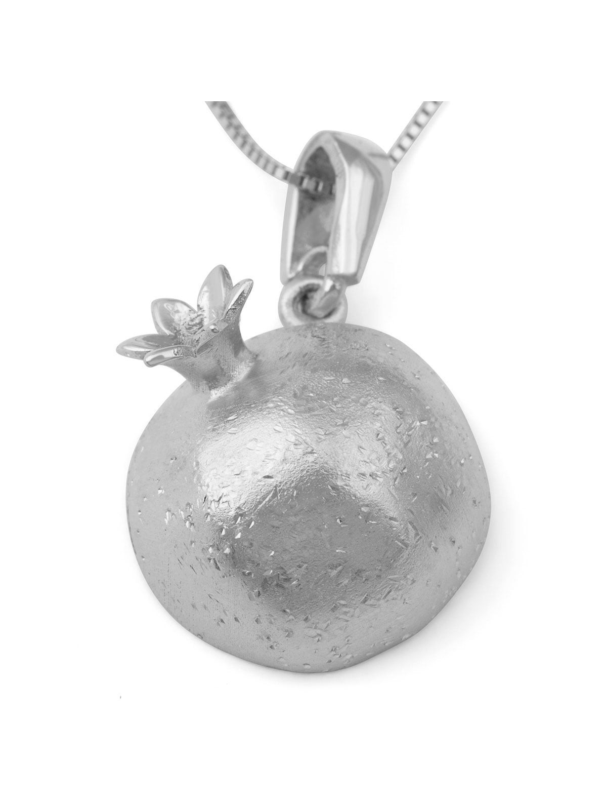 Collier pendentif grenade tridimensionnel en or 14 carats avec nid d'abeille