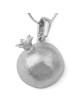 Collier pendentif grenade tridimensionnel en or 14 carats avec nid d'abeille