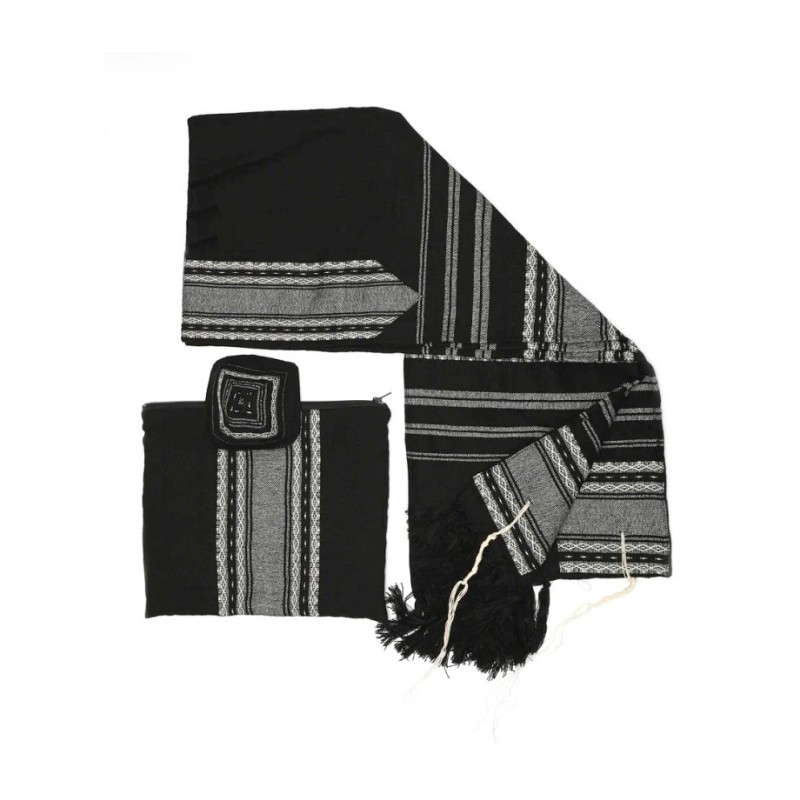 Gabrieli Handwoven Samuel Black Wool T... | Gabrieli Hand Woven Tallit
