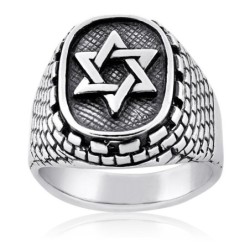 Sterling Silver Star of David and Western Wall Ring