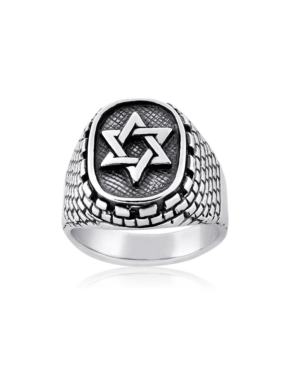 Bague étoile de David et mur Occidental en argent sterling