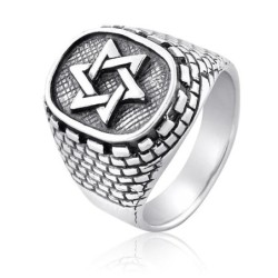 Sterling Silver Star of David and Western Wall Ring
