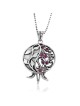 Collier de grenade en filigrane en argent sterling avec pierres rubis