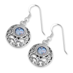 Rafael Jewelry Roman Glass and Silver Ball Earrings